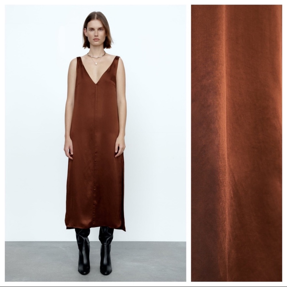 ZARA SATIN EFFECT DRESS SPECIAL EDITION